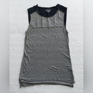 Vince Sleeveless Colour Block High Low Hem Top